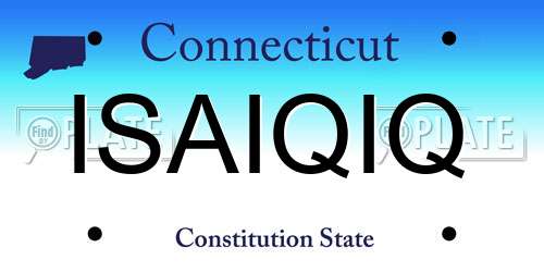 ISAIQIQ Connecticut License Plate