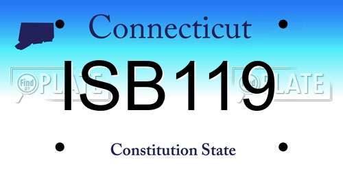 ISB119 Connecticut License Plate