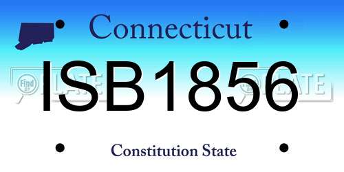 ISB1856 Connecticut License Plate