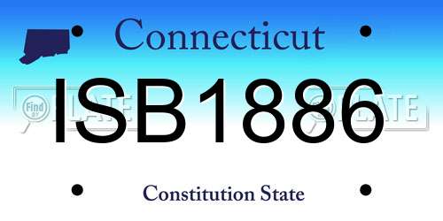 ISB1886 Connecticut License Plate