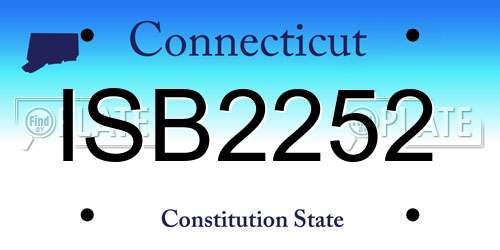 ISB2252 Connecticut License Plate