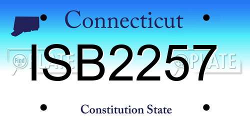 ISB2257 Connecticut License Plate
