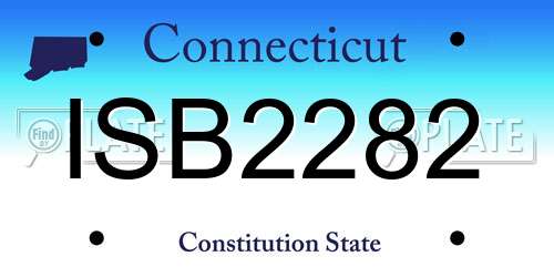 ISB2282 Connecticut License Plate