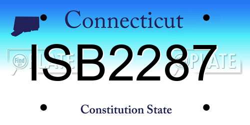 ISB2287 Connecticut License Plate