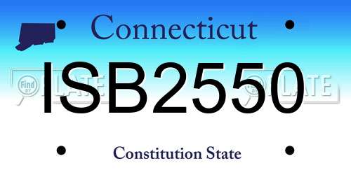 ISB2550 Connecticut License Plate