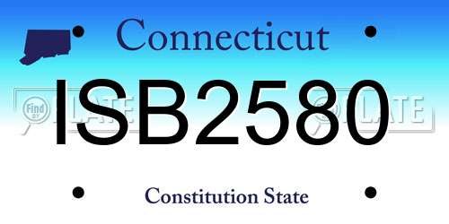ISB2580 Connecticut License Plate