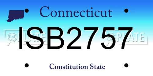 ISB2757 Connecticut License Plate