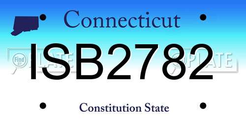 ISB2782 Connecticut License Plate