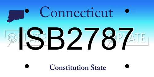 ISB2787 Connecticut License Plate
