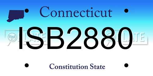 ISB2880 Connecticut License Plate