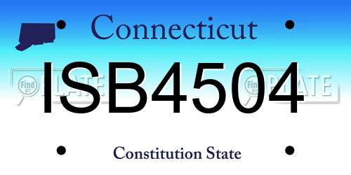 ISB4504 Connecticut License Plate