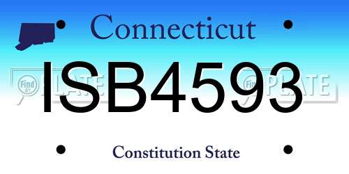 ISB4593 Connecticut License Plate