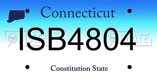 ISB4804 Connecticut License Plate