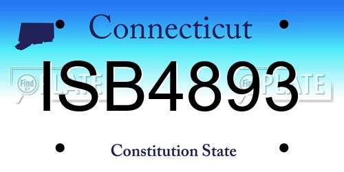 ISB4893 Connecticut License Plate
