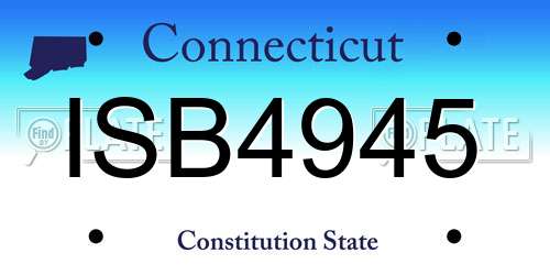 ISB4945 Connecticut License Plate