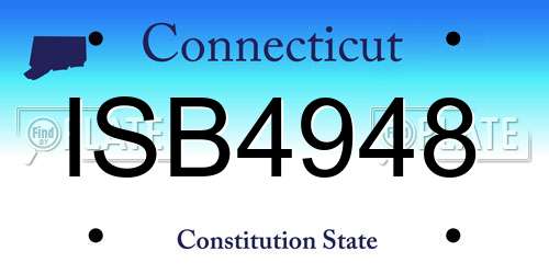 ISB4948 Connecticut License Plate