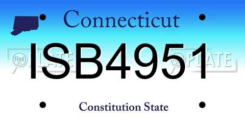 ISB4951 Connecticut License Plate
