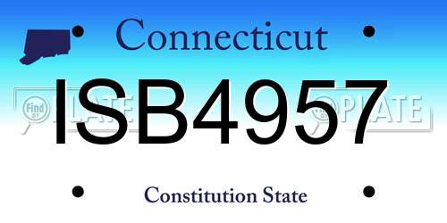 ISB4957 Connecticut License Plate