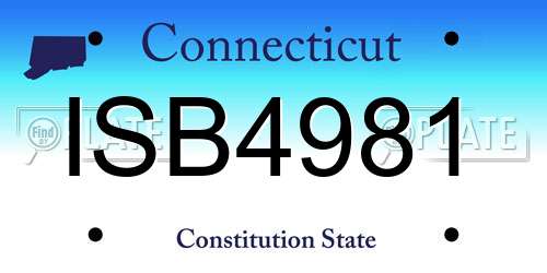 ISB4981 Connecticut License Plate