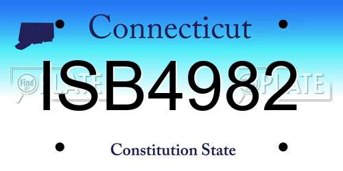 ISB4982 Connecticut License Plate