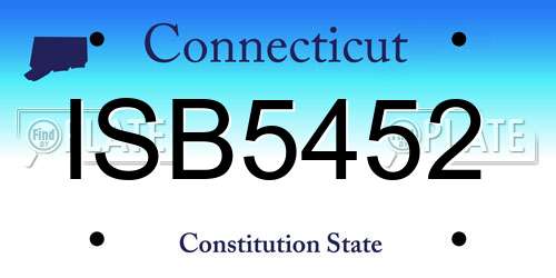 ISB5452 Connecticut License Plate