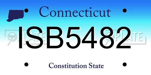 ISB5482 Connecticut License Plate
