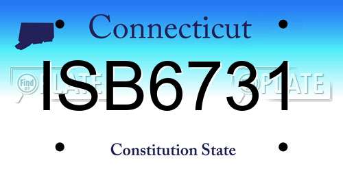 ISB6731 Connecticut License Plate