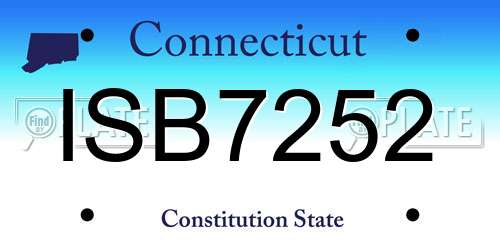 ISB7252 Connecticut License Plate