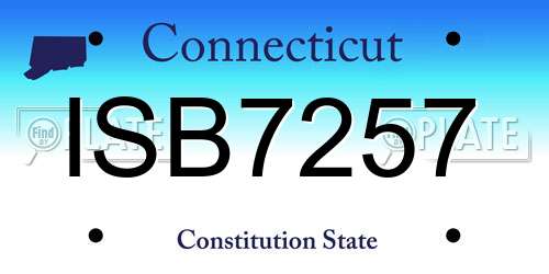 ISB7257 Connecticut License Plate