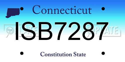 ISB7287 Connecticut License Plate