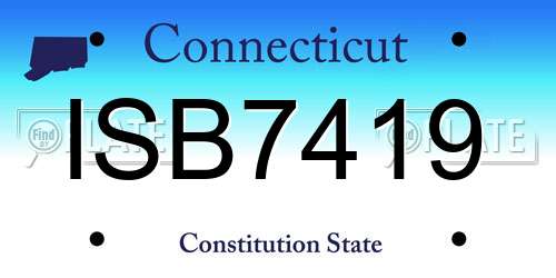 ISB7419 Connecticut License Plate