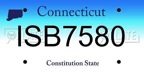 ISB7580 Connecticut License Plate