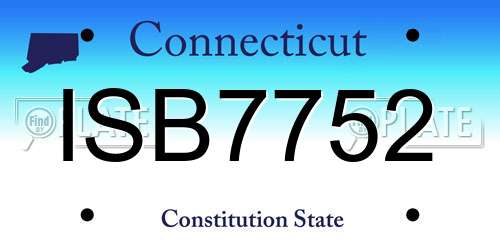 ISB7752 Connecticut License Plate