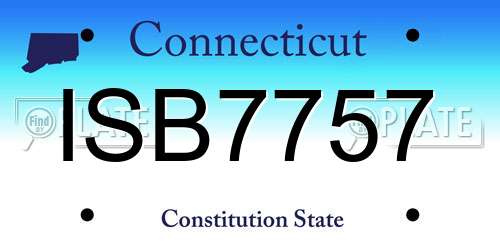 ISB7757 Connecticut License Plate