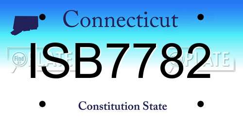 ISB7782 Connecticut License Plate