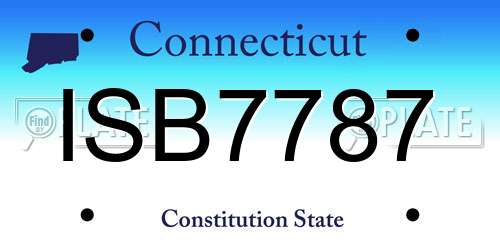 ISB7787 Connecticut License Plate