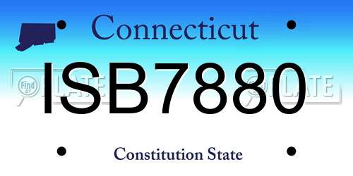 ISB7880 Connecticut License Plate
