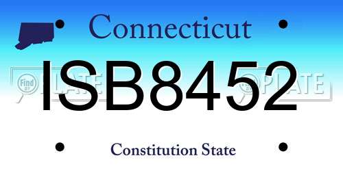 ISB8452 Connecticut License Plate