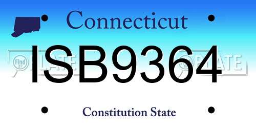 ISB9364 Connecticut License Plate