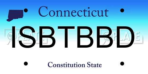 ISBTBBD Connecticut License Plate