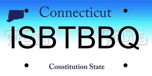 ISBTBBQ Connecticut License Plate