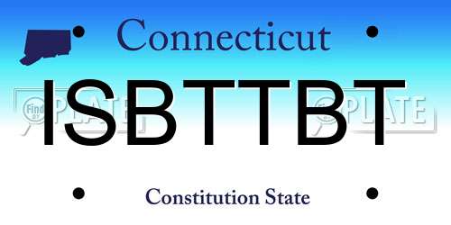 ISBTTBT Connecticut License Plate