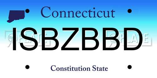 ISBZBBD Connecticut License Plate
