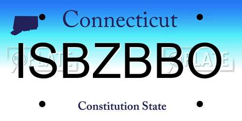 ISBZBBO Connecticut License Plate