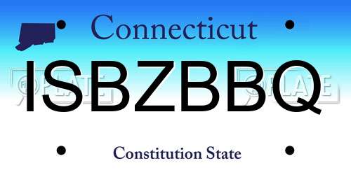 ISBZBBQ Connecticut License Plate
