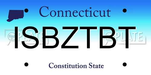 ISBZTBT Connecticut License Plate