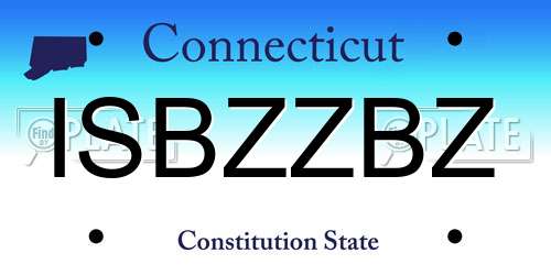 ISBZZBZ Connecticut License Plate