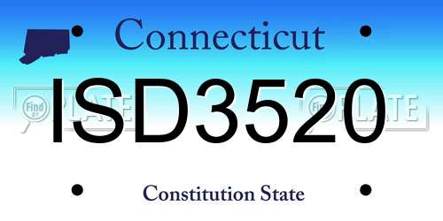 ISD3520 Connecticut License Plate
