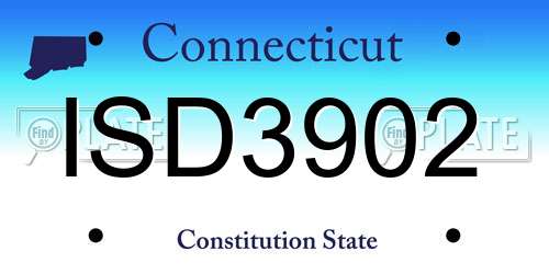 ISD3902 Connecticut License Plate