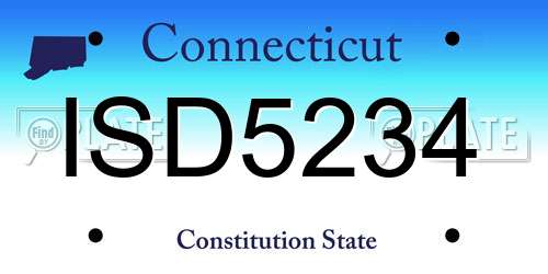 ISD5234 Connecticut License Plate